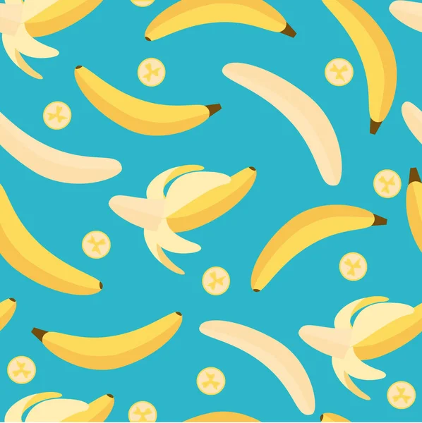 Bananas Sem Costura Padrão Ilustrado Ícones Planos Arte Vetorial —  Vetores de Stock