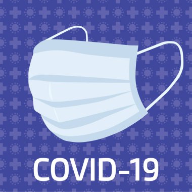Covid-19 tek kullanımlık koruma maskesi çizimi