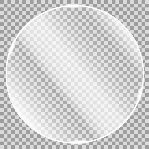 Döşeme yuvarlak cam, gerçekçi şeffaf cam, pencere. Işık ve parlaklıkla ışık efekti. Güzel gerçekçi yansıma. Vektör