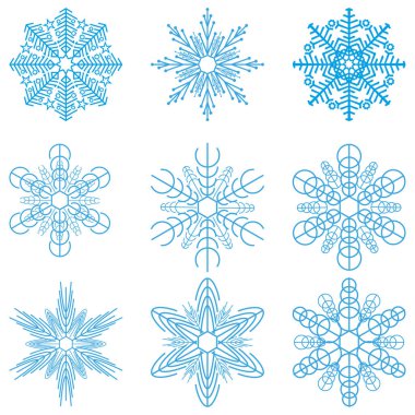 Kar taneleri. Noel tatili tasarımları. Beyaz bir arka planda izole edilmiş.