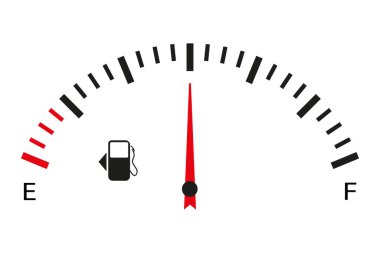 Yakıt sensörü yatay. Düz stil. Beyaz arka planda izole edilmiş. Vektör illüstrasyonu
