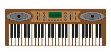 Müzik sentezleyici simgesi. Elektronik makine DJ ekipman tekno. Dijital cihaz üreticisinin ses kaydı. Dengeleyici. Modüler sentezleyici. Vektör illüstrasyonu