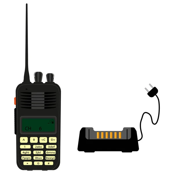 現代の携帯ラジオ 白い背景にベクトルイラスト — ストックベクタ