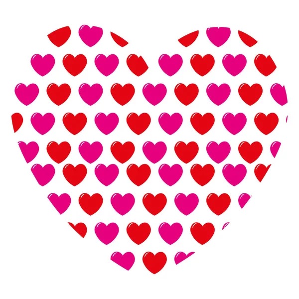 빨간색 분홍색 심장은 배경에 고립되어 있습니다 발렌타인 데이를 템플릿 그리고 — 스톡 벡터