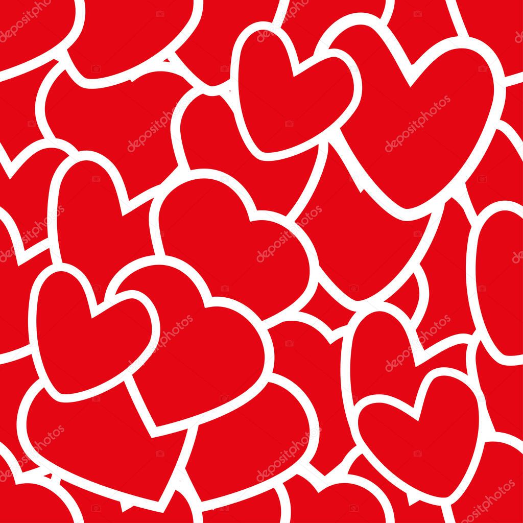 Seamless texture with hearts. Style for Valentine's Day. Vector