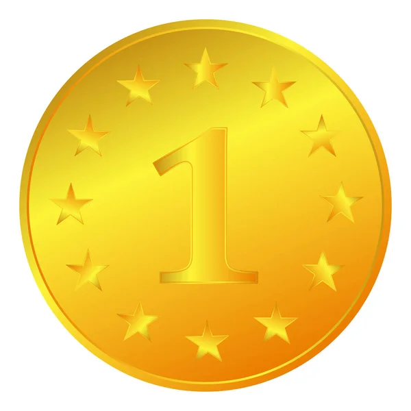 Bir numaralı altın işareti. Tasarımcı Altın Madalya 1 ödülü. Sembol en iyi kupa, başarının birinci şampiyonu, spor müsabakalarının bir onur, başarı için liderlik, zafer vektörü illüstrasyonu