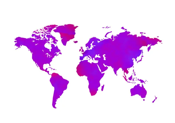 Ilustración Del Mapa Mundial Aislado Sobre Fondo Blanco Color Violeta — Foto de Stock