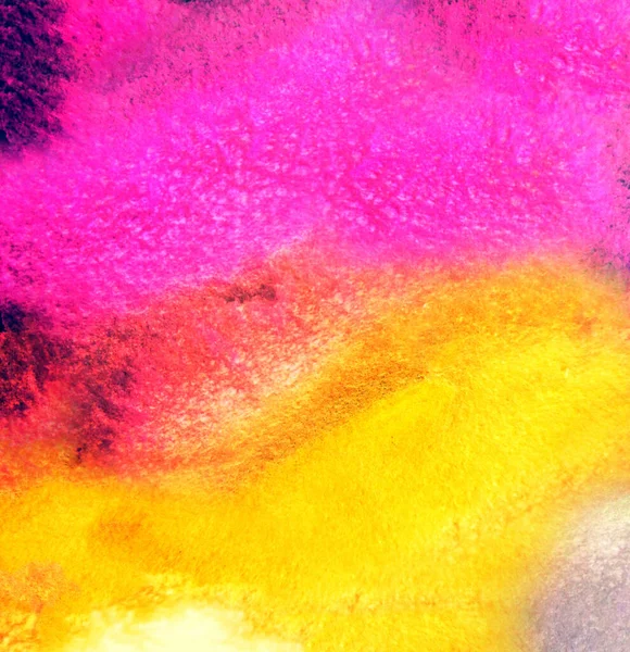 Abstracción Fucsia Amarillo Textura Frambuesa Fondo Mancha Está Pintada Con — Foto de Stock