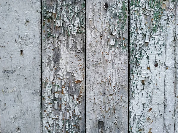 Textura Antiga Parede Madeira Com Descascamento Tinta Branca Foto Fundo — Fotografia de Stock
