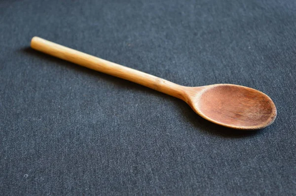 Wooden Spoon Black Board — Stock Photo, Image
