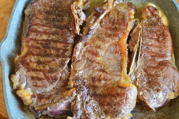 Carne Grelhada Alho Grelha — Fotografia de Stock