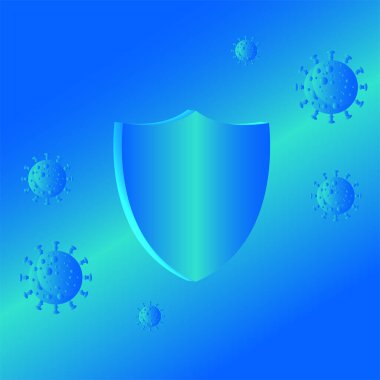 Kalkan koruması (COVID-19) bağışıklık vektörü şablonunu girmenizi sağlar. eps