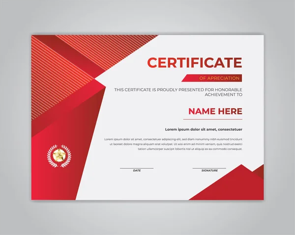 Creative Certificate Appreciation Certificate Template Vector — Stockový vektor
