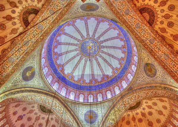 Interior Mesquita Azul Mesquita Sultan Ahmed Efeito Hdr Foi Aplicado — Fotografia de Stock