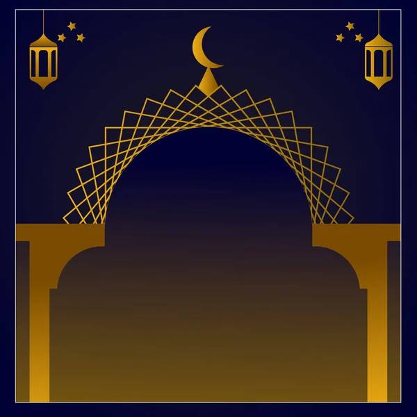 Ramadán Fondo Diseño 2020 Tonos Oro Azul — Vector de stock