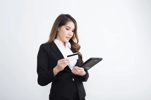 Hermosa mujer de negocios concepto de trabajo — Foto de Stock