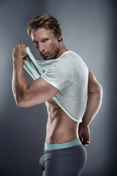 Erős sportos Fitness férfi portréja — Stock Fotó