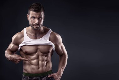 güçlü spor Fitness adam portresi 