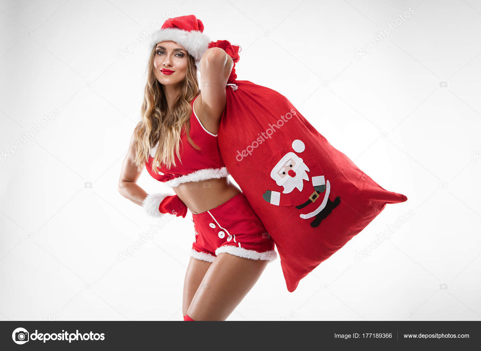 santa and sexy girls