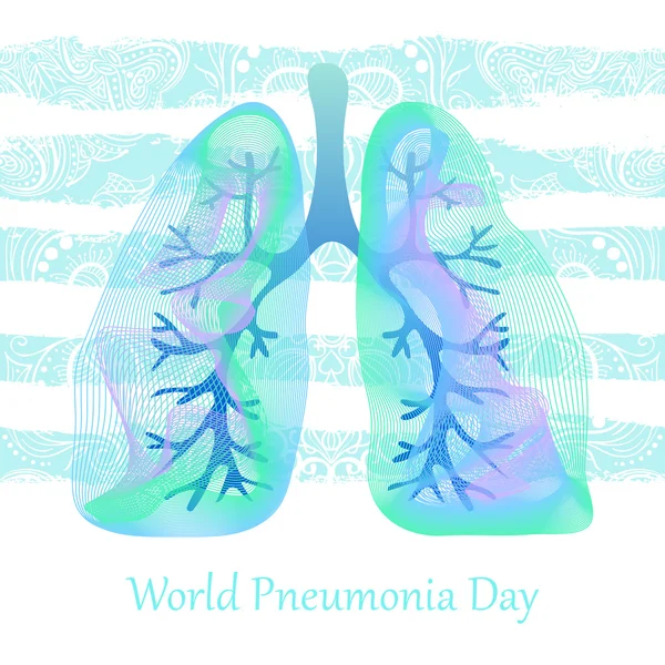 Всемирный день пневмонии. Человеческие легкие. Медицинская иллюстрация. Векторная иллюстрация здравоохранения. Значок лёгких. Векторная иконка лёгких — стоковый вектор
