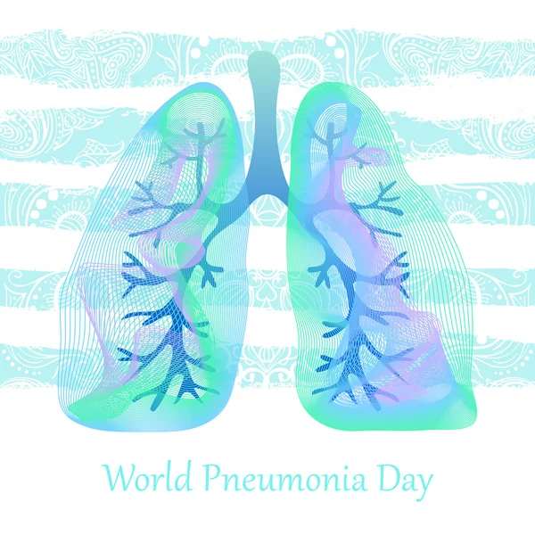 Dia Mundial da Pneumonia. Pulmões humanos. Ilustração médica. Ilustração do vetor de saúde. Ícone de pulmões. Ícone do vetor pulmões humanos —  Vetores de Stock