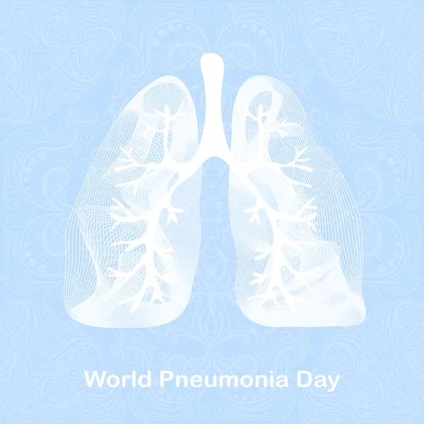 Dia Mundial da Pneumonia. Pulmões humanos. Ilustração médica. Ilustração do vetor de saúde. Ícone de pulmões. Ícone do vetor pulmões humanos — Vetor de Stock