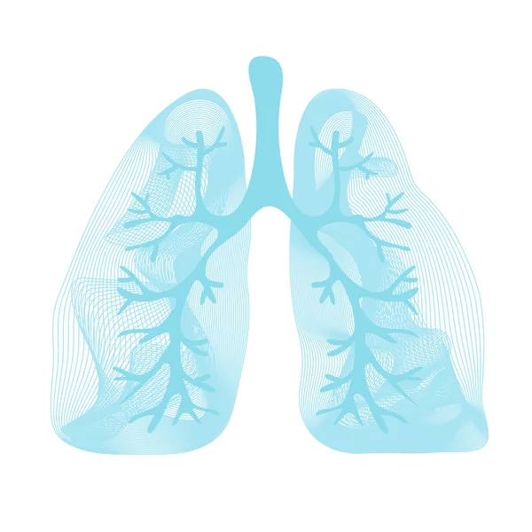 Symbool van de longen. Ademhaling. Longe oefening. Longkanker (astma, tuberculose, longontsteking). Respiratory system. Werelddag voor tuberculose. Werelddag van de longontsteking. Gezondheidszorg — Stockvector