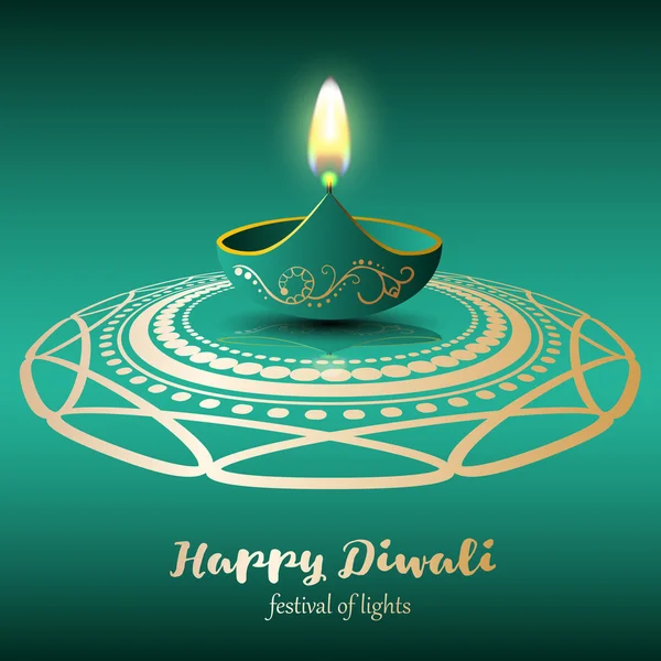 Το Diwali Φεστιβάλ των φώτων. Ευτυχισμένο Diwali φόντο. Εικονογράφηση διάνυσμα. Γιορτή με κεριά. Ινδική διακοπών ευχετήρια κάρτα — Διανυσματικό Αρχείο