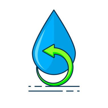 Water recycling illustration. Purified water symbol clipart