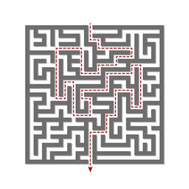 Labirent şekil tasarım öğesi. Bir giriş ve bir çıkış. Labirent