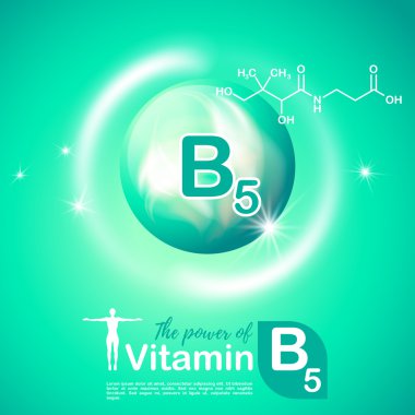 Beslenme işareti kavramı vektör. B5 vitamini gücünü