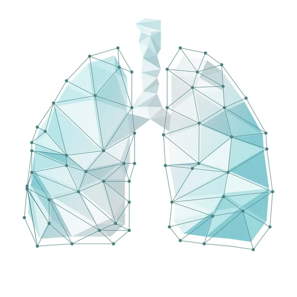 Símbolo de pulmones. Respirando. Ejercicio de salto. Cáncer de pulmón — Vector de stock