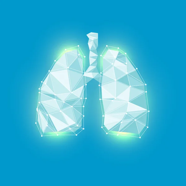 Símbolo de pulmones. Respirando. Ejercicio de salto. Cáncer de pulmón — Vector de stock