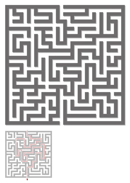Labyrinthform Gestaltungselement. einen Eingang und einen Ausgang. Labyrinth — Stockvektor