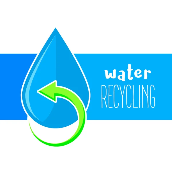 水回收图标。纯化的水的符号。回收水下落 免版税图库插图