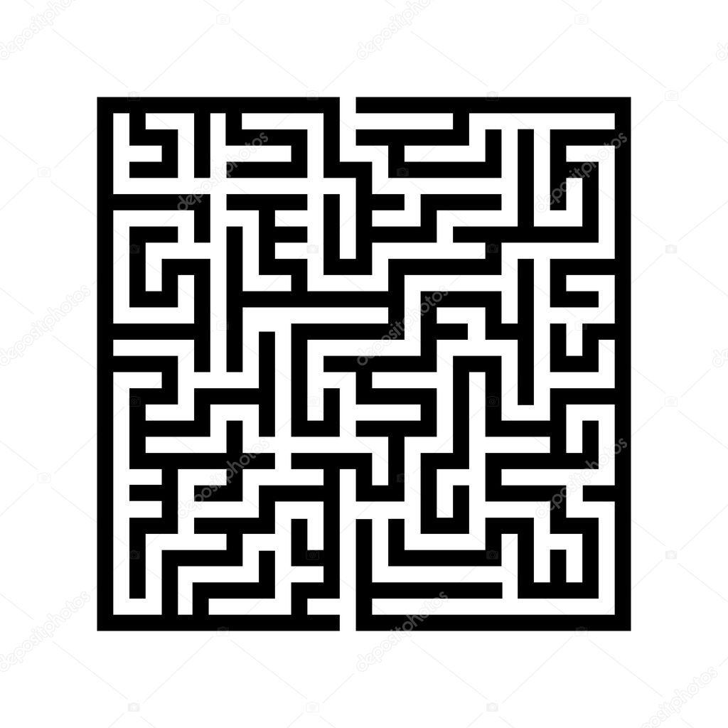 Labyrinth Shape Design Element One Entrance And One Exit Maze