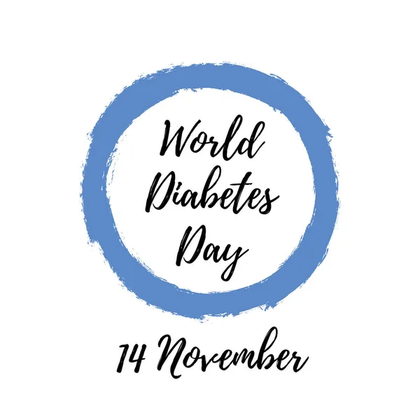 Día Mundial de la Diabetes. Círculo azul. Ilustración médica. Asistencia sanitaria — Vector de stock