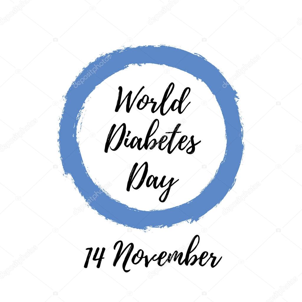 World Diabetes Day. Blue circle. Medical illustration. Health care