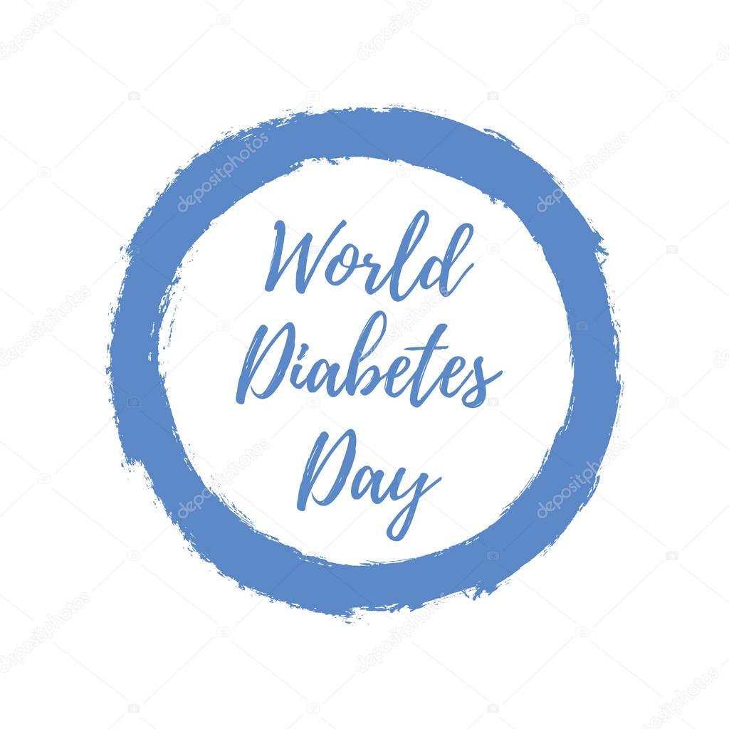 World Diabetes Day. Blue circle. Medical illustration. Health care