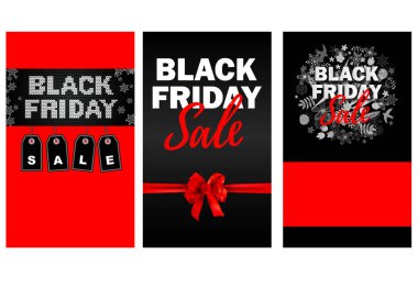 Black Friday sale. Set of design elements. Shopping web banners for sales clipart