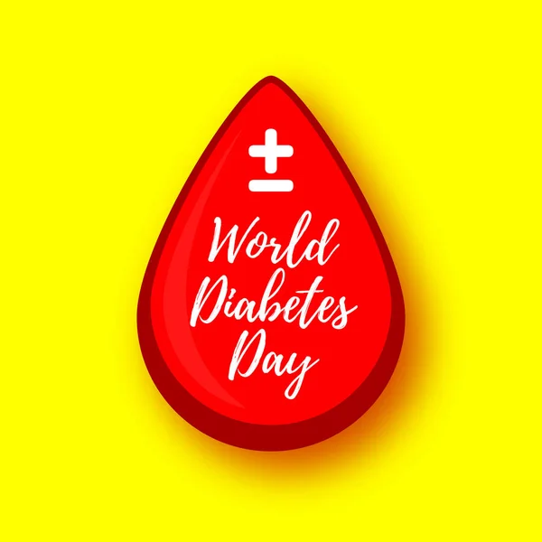 World Diabetes Day. Blood drop. Medical illustration. Health care — Stock Vector