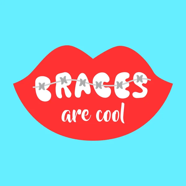 Ayraçlar dişlerde serin vektör çizim vardır