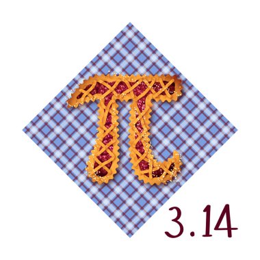 Mutlu Pi günü! Pi günü kutluyoruz. Matematik sabiti. Mart 14. 3.14. daire çevresi için çapına oranı. Sabit sayı Pi. Vişneli tart