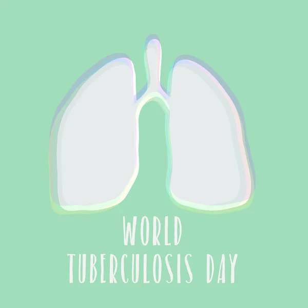 Werelddag voor tuberculose. Menselijke longen. Medische platte illustratie. Gezondheidszorg. Symbool van de longen. Ademhaling. Longe oefening. Longkanker (astma, tuberculose, longontsteking). Respiratory system — Stockvector