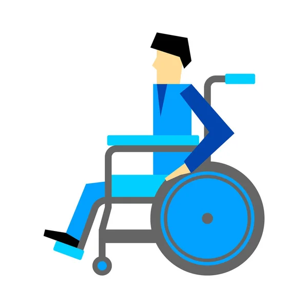 Internationaler Tag der Menschen mit Behinderung. Mann im Rollstuhl. körperlich behinderte Person, die ein erfülltes, glückliches Leben mit Behinderung führt. flache Vektor-Illustration — Stockvektor