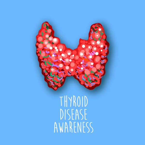 World thyroid day poster. Human thyroid disease awareness. Thyroid gland cancer. Thyroid Solidarity Day. Medical concept. Vector Illustration — Stock Vector