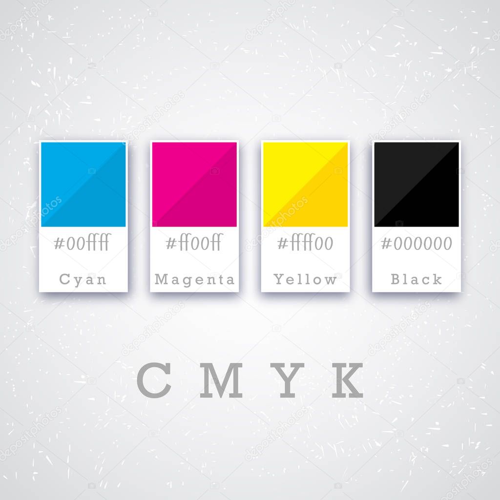 CMYK colors concept. Provider of printer ink and toner, letterpress printers. Keep printing!