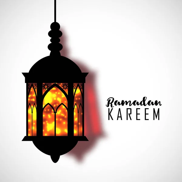 Ramadan Kareem holiday celebration gyönyörű üdvözlés kártya háttér. Iszlám ünnep design. Arab lámpa. Lámpa — Stock Vector