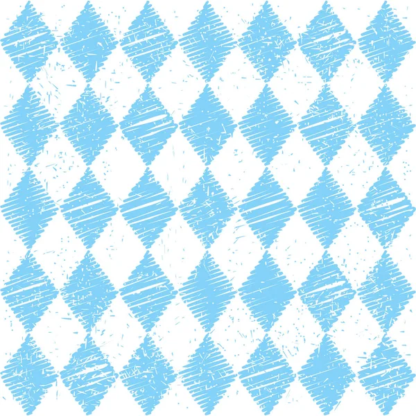 Oktoberfest Bavarian flag symbol background. Traditional blue white beautiful background pattern. Bavarian traditional seamless with blue rhombus. Vector illustration — Stock Vector