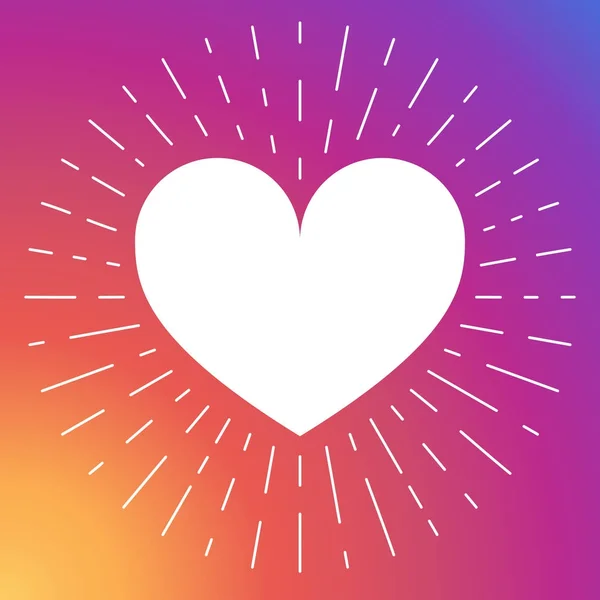 Colorido corazón de arco iris gradiente suave. Diseño de redes sociales. Puesta de sol. Al igual que fondo de pantalla, vector del corazón, signo de amor, elemento de interfaz de usuario, símbolo de interfaz de usuario — Vector de stock